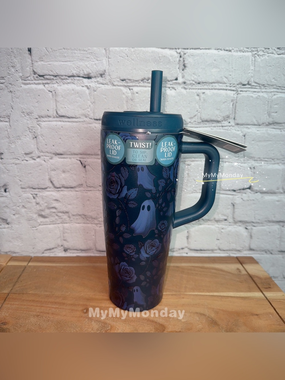 Halloween Viral Blue Ghost Flowers Roses Tumbler